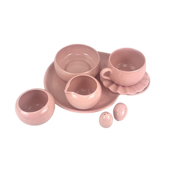 De Anza Porcelain California Pink Breakfas Set With Saucer Creamer Sugar Bowl an - Picture 2 of 15